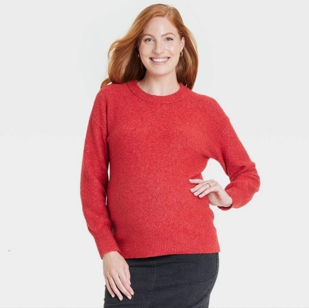 Isabel Maternity by Ingrid & Isabel Red Crew Neck Sweater XL